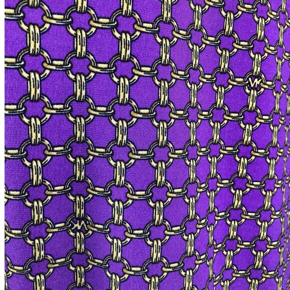 MICHAEL Michael Kors Purple Chain Link Faux Wrap Long Sleeve Blouse Size XL - Picture 5 of 5